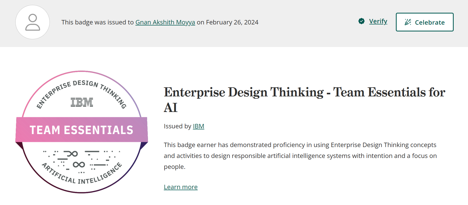 IBM Team Essentials for Artificial Intelligence (AI)
